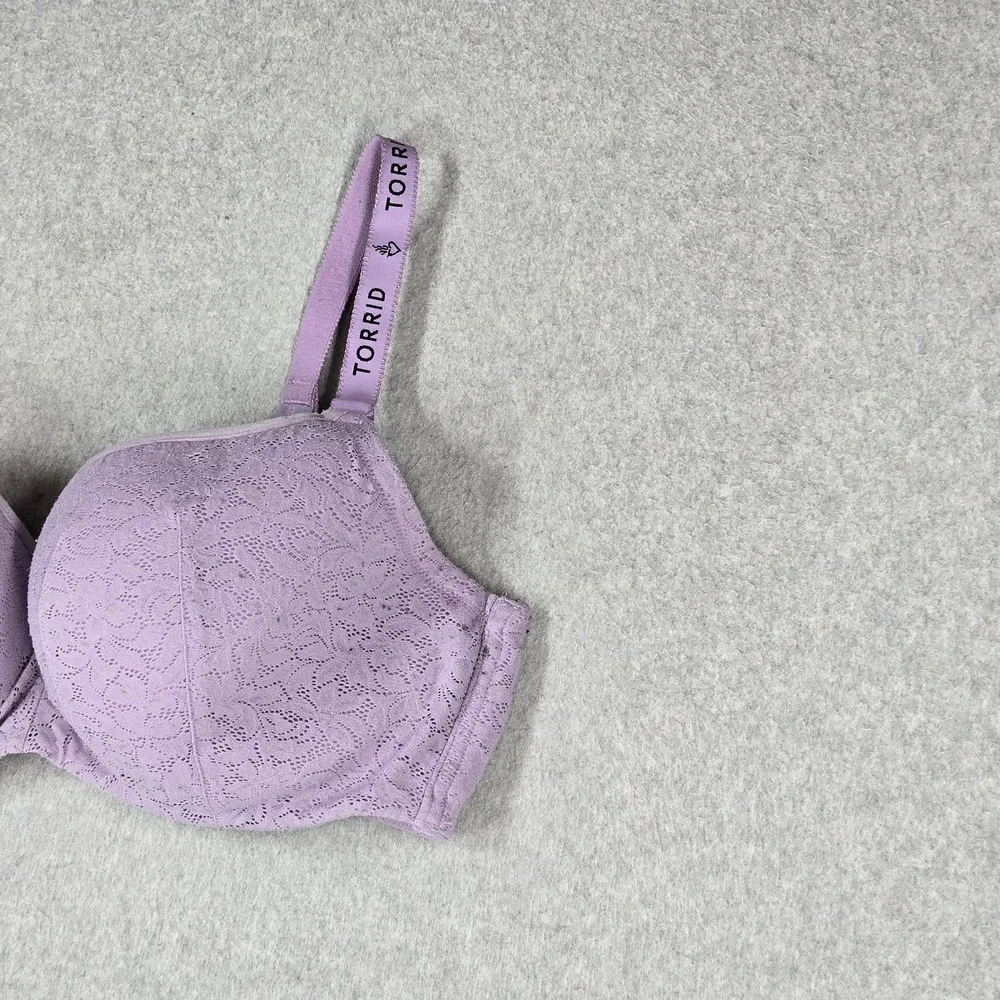 Torrid Curve Women Bra 40DDD Purple Floral Full Coverage Balconette READ